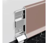 Aluminum Skirting Board Wall Base Trim Waterproof, Metal Skirting Board/aluminiferous Partition Grounds Molding For Partition Protection/Bedroom/Hallway(Pink,21 pc x H 4cm/1.6in)
