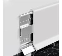 Aluminum Skirting Board Wall Base Trim Waterproof, Metal Skirting Board/aluminiferous Partition Grounds Molding For Partition Protection/Bedroom/Hallway(White,21 pc x H 4cm/1.6in)