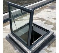 Aluminum Skylight Window 95x70cm Easy-Open Ventilated Roof Access Hatch Stylish Flat Roof Lighting Well for Conservatories & Basements Design