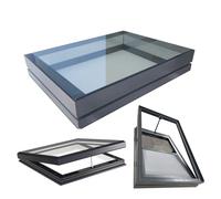 Aluminum Skylight Window for Roofs Waterproof Design with Fly Sn & Sune 1.06" Tempered s Ideal for Ga & Basement Size 19.69x39.37in