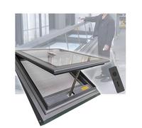 Aluminum Skylight with Double-Layer Tempered Glass, Automatic Rain Sensor, and Mesh Screen for Attic, Sunroom, or Garage Daylighting (60x40cm)
