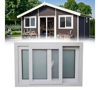 Aluminum Sliding Basement Windows Replacement - Tempered Glass & Screen Flush Mount for Shed Mobile Home Playhouse Chicken Coop - Available in 30-42in White 36x13in