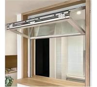 Aluminum Sliding Concession Window for Food Trucks - Locking Handle, Flush Mount, Foldable Design, Outdoor Replacement, 5MM Glass, 95x110cm, Ideal for Mobile Food Services