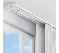 Aluminum Sliding Curtain Rails, Double Row Track for Ceiling Mount, Smooth Operation, Ideal for Room Dividers and Living Spaces, Adjustable Length Options Available