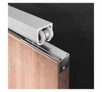Aluminum Sliding Door Hardware KitLow Profile Single Rail Pocket Door Track with 8 Wheels & Mounting Accessories 10ft (305cm) Sliding Closet Door System