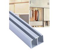 Aluminum Sliding Door Hardware, Top Mount Bypass Track System for Wooden Closet & Cabinet Doors, Light Duty, Double Track, 200cm - Easy Installation and Durability