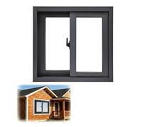 Aluminum Sliding Window with Glass and Screen, Replacement Window for Outdoor Storage Shed Chicken, Flush Mount Horizontal Vent Window(Black,58X43CM(23"x17"))