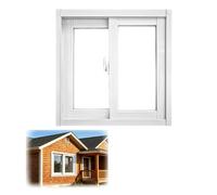 Aluminum Sliding Window with Glass and Screen, Replacement Window for Outdoor Storage Shed Chicken, Flush Mount Horizontal Vent Window(White,89X51CM(35"x20"))