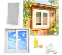 Aluminum Sliding Windows for Basement & Shed Tempered Glass & Screen Horizontal Chicken Coop Bathroom Playhouse Garage Replacement Window (White 21x14)