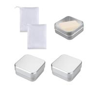 Aluminum Soap Dish - 2 Pieces with Foaming Net, Portable & Leak-Proof Multi-Functional Storage