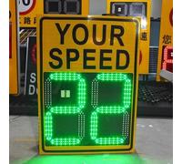 Aluminum Solar Radar Speed Sign LED Display - Weatherproof Traffic Safety for Roads Parking Areas Solar Powered(50 * 70cm)