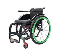 Aluminum Sports Wheelchair with Arms for Adults, Lightweight Folding Self-Propelled Wheel Chair Silla De Ruedas para Adultos, 100kg Capacity(Grn,14.9")