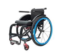 Aluminum Sports Wheelchair with Arms for Adults, Lightweight Folding Self-Propelled Wheel Chair Silla De Ruedas para Adultos, 100kg Capacity(Blu,14.9")