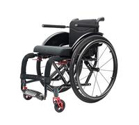 Aluminum Sports Wheelchair with Arms for Adults, Lightweight Folding Self-Propelled Wheel Chair Silla De Ruedas para Adultos, 100kg Capacity(Nero,14.9")