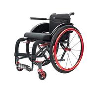 Aluminum Sports Wheelchair with Arms for Adults, Lightweight Folding Self-Propelled Wheel Chair Silla De Ruedas para Adultos, 100kg Capacity(Rot,15.7")