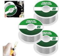 Aluminum Stainless Steel Lighter Solder Wire, High Purity Low Melt Soldering Wire Stainless Steel Solder Tin Wire(1.0mm) (2 pcs)