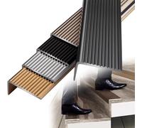 Aluminum Stair Edge Profile, 90-150cm Transition Strip, Indoor/Outdoor Step Protector, Iron Grey Corner Guard for Stairs, 59"/W10cm, Durable Anti-Slip Design