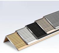 Aluminum Stair Nose Profile, Non-Slip Edge Protection, For Exterior/Interior Edges(Grey,3x7x90cm)