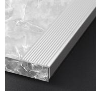 Aluminum Stair Nosing Edge Protector Strip, Non-Slip L-Shaped Trim for Stairs, 5cm Width, Durable Step Edge Protection