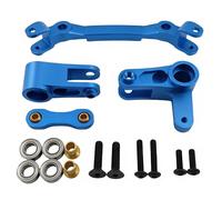 Aluminum Steering Bellcrank Set for Arrma 1/10 Granite 3S, Senton 3S, Typhon 3S, Big Rock 3S, Outcast 4S, Kraton 4S - CNC Steering Rack Upgrade, Replaces #AR340132, ARAC3020, ARA340179 (Blue)