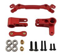 Aluminum Steering Bellcrank Set for Arrma 1/10 Granite 3S, Senton 3S, Typhon 3S, Big Rock 3S, Outcast 4S, Kraton 4S - CNC Steering Rack Upgrade, Replaces #AR340132, ARAC3020, ARA340179 (Red)