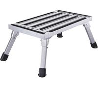 Aluminum Step Ladder Work Platform, Folding Portable Anti-Slip Step Up Bench for Trailers