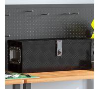 Aluminum Storage Box Black 60x23.5x23 cm Lockable Trailer Tool Chest Lightweight