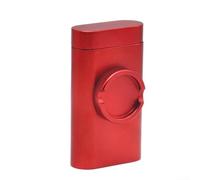 Aluminum Storage Case With Grinder,Spice Grinder Set With Crusher And Magnetic Cap, Portable For Camping/Hiking, 2Oz/70ml(red)