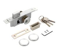 Aluminum Storefront Door Lock, Adams Rite Style Mortise Deadbolt and Cylinder Combo with Hook, Heavy-Duty Glass Door Security for 1.65"-1.89" Thick Doors, Includes 3 Keys