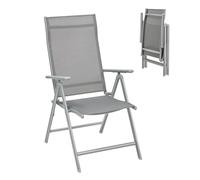 Outdoor Folding Garden Chairs with Adjustable Backrest, Grey / 2