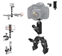 Aluminum Super Clamp Dual 360°Ballhead Arm for Phones Action Cameras