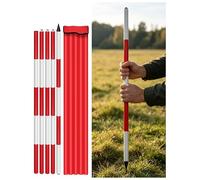 Aluminum Survey Rod for Measuring, 2 Meters Adjustable Depth Measurement Pole for Surveying, Construction and Land Mapping