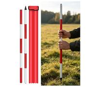 Aluminum Survey Rod, Red Marking Pole, 2/3/5Meters Measuring Staff for Surveying, Depth Measurement, Construction and Land Mapping(2 Meters/6.6 ft)