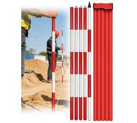 Aluminum Surveying Ranging Rod - 500cm Detachable Marking Pole for Engineering, Road Construction, Thickened Segmented Threaded Design, Durable Survey Equipment