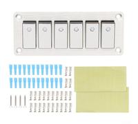 Aluminum Switch Panel Featuring Boat-Shaped Layout Multi-Circuit ON OFF Control Blue Backlight IP65 Protection 5 to 24 Volt Range (Route 3)