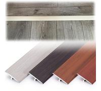 Aluminum T Molding Trim, 90cm Flat Divider Strip, Width 2.5cm/1in 4cm/1.57in, for Joining Floor Gaps Tile Transition Edging Trim(Black Walnut,0.9mx2.5cm)