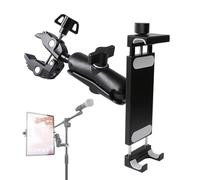 Aluminum Tablet Holder for Mic Stand, Side Mount for All iPad, 360 Rotatable With Super Clamp Compatible for iPad Pro 12.9, Air, Mini, Galaxy Tabs, 4.7-15" Tablets