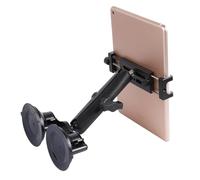 Aluminum Tablet Holder with Dual Suction Cup Base for Car/Boat Windshield, Tablet Stand Fits iPad Air 13" M2 (2024), iPad Pro 12.9" and other 4.7-15" Tablets, Mount on Window Bathroom Mirror