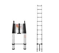 Aluminum Telescopic Ladder 5M/16.4FT with Detachable Hook Max Load 150kg Attic Loft Home Ladder for Multipurpose Super High and Safety Extension Ladder EN131 Approved