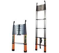 Aluminum Telescoping Extension Ladder 16.4FT/5M with Detachable Hook 150kg Capacity Ideal for Home RV Roof Attic - 7m/8m/10FT Options Available