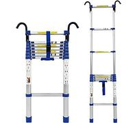 Aluminum Telescoping Ladder with Hook, 8m/ 7m/ 6m/ 5m/ 4m/ 3m/ 2m/ 1m Tall Telescopic Extension Ladders for Home/Attic/RV/Outdoor Roof, Load 150kg (Size : 1.8m/5.9ft) In