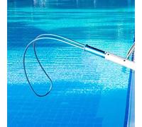 Aluminum Telescoping Pool Rescue Pole, 7.4-19.7ft Lifesaving Hook Rod with Snap Handle for Waterpark Safety & Drowning Prevention, Lightweight Portable Emergency Bar for Pools Lakes