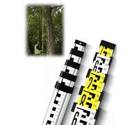 Aluminum Telescoping Rod 3-10 Meter, 1mm Scale for Construction Survey | Thickened Aluminum Body, Stainless Steel Base, for Mining Roads, Vehicle Height & Farm Leveling