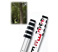 Aluminum Telescoping Rod 3-10 Meter, 1mm Scale for Construction Survey | Thickened Aluminum Body, Stainless Steel Base, for Mining Roads, Vehicle Height & Farm Leveling