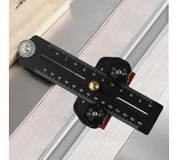 Aluminum Thin Rip Jig for Table Saw - Adjustable Fence Guide with mm/inch Scales, Roller Bearing Feed, Fits /4" x 3/8" Miter Slots, for Narrow S