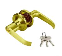 Aluminum Three Rod Lock for Interior Bathroom Doors in Homes with Dual Ball and Lever Locking Function Support (25-45 gold)