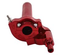 Aluminum Throttle Grip Most Motorcycles - Knurled for Quick- Translucent Having For Cnc-machined Anodized Top Customizable Clamp (Red/Blue/Gold)(RED)