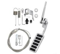 Aluminum Throttle Pedal Kit with 36" Cable for Cars Direct Replacement | Includes 2" x 4-1/2" pedal Stainless Steel 36" cable kit with 24" sleeve and bracket Aluminum material