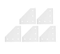 Aluminum Tie Plates 5 - Pack | 5 - Hole Reinforced Mending Plates for Furniture / Shelves / Frames | Heavy - Duty Rustproof Connecting Plates, 6063 Aluminum (4040L)