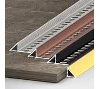 Aluminum Tile Edge Profile 2x125cm, Waterproof Corner Trim for Tiles & Wall Panels, Corrosion & Moisture Resistant, Ideal for Bathrooms & Kitchens, Durable Finishing Strip